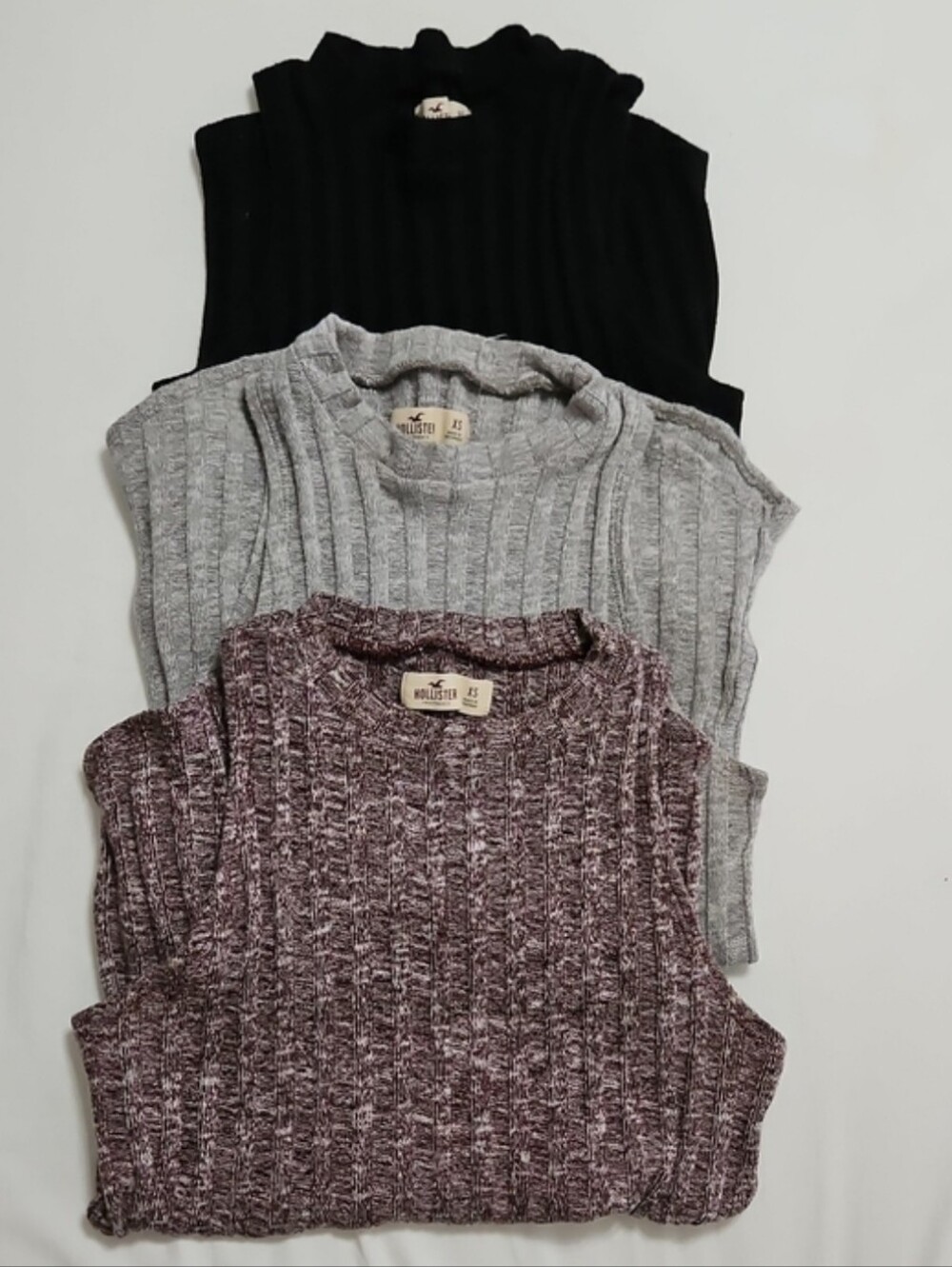 Three Hollister Heather Knit Tops